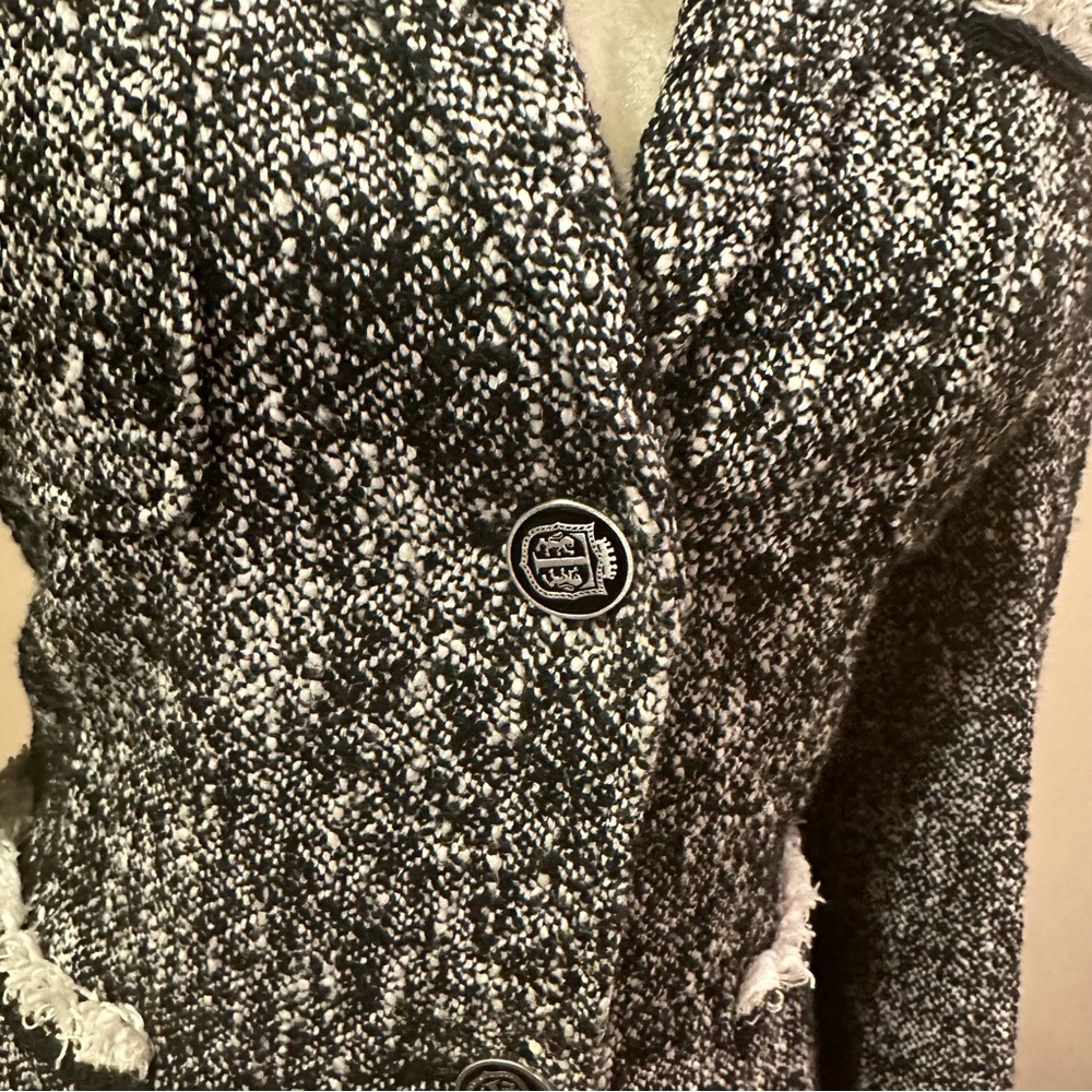 Talbots Tweed Fringe Hem Blazer - Picture 6 of 9